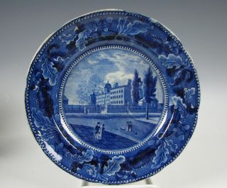 American Historical Dark Blue Plate Columbia College By R.  S.  W