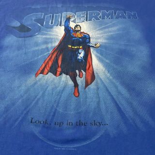 Vintage 1998 Superman Look Up In The Sky Dc Comics Shirt
