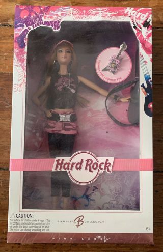 Barbie Doll Hard Rock Cafe Collector Pink Label Guitar Mattel