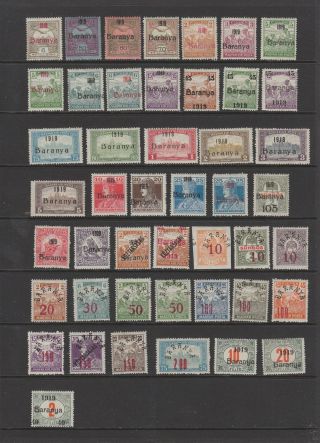 Hungary 1919 Baranya,  Serbian Occupation Issues,  46 Stamps Mh
