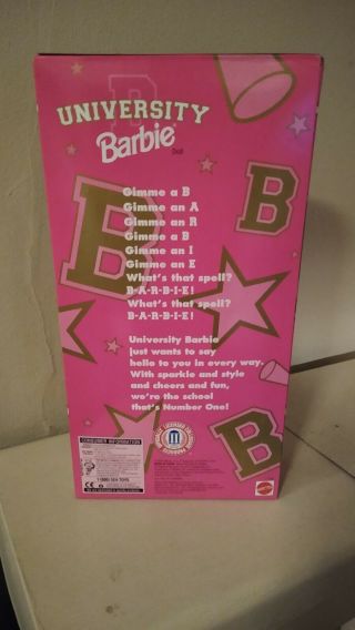 University of Georgia UGA Bulldogs Cheerleader Barbie Mattel; 1996 w/box 2