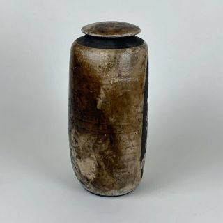 Dennis Kirchmann Raku Fired Studio Pottery Covered Vessel or Jar 2