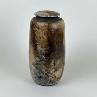 Dennis Kirchmann Raku Fired Studio Pottery Covered Vessel or Jar 3
