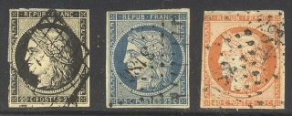 France 3,  6,  7 - 1949 Ceres Issue ($424)