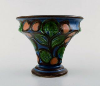 Kähler,  Denmark,  Glazed Stoneware Vase.  1940s