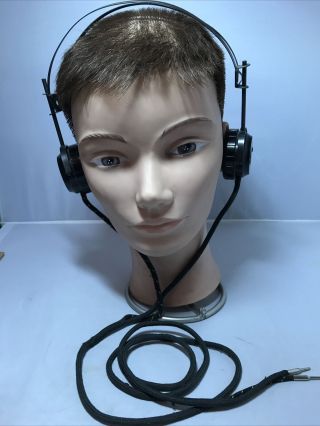 Antique Head Phones Military American Bell Allied Radio Corp Chicago Ill