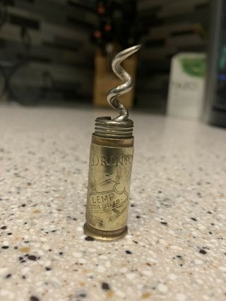 Partial Antique Drink Lemp St Louis Wine/beer Cork Screw Bullet Cartridge 1897