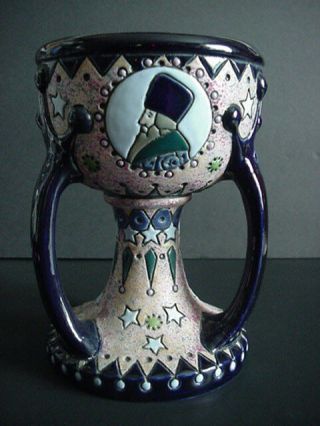 Amphora Vase Art Nouveau Bohemia Portraits Unique