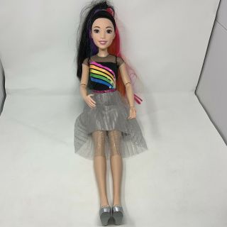 Barbie 28 " Just Play Rainbow Sparkle Best Fashion Friend Doll Black Hair