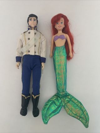 Vintage Mattel Disney Princess Ariel And Prince Eric Dolls,  Little Mermaid