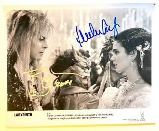Labyrinth 8x10 Photo Cast Signed By Jennifer Connelly & David Bowie Classic 80s