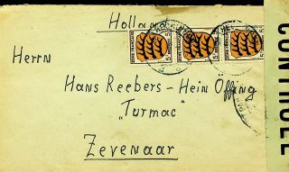 Germany French Zone 1946 8v On Censored Cover From Hechingen To Netherlands