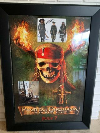 Autographed Movie Poster 27 X 40 Pirates Of The Caribbean " Dead Man 