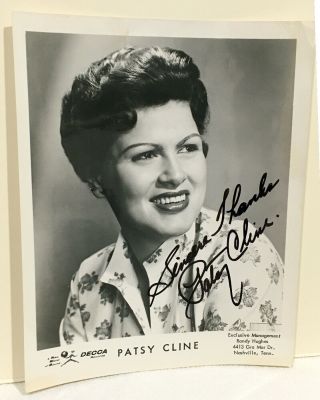 Patsy Cline Autographed Decca Records Promotional Photo