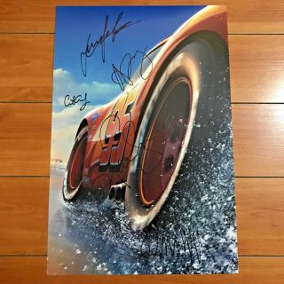 Disney Pixar Cars 3 Signed 12x18 Poster By 5 Cast - Owen Wilson W/ Beckett