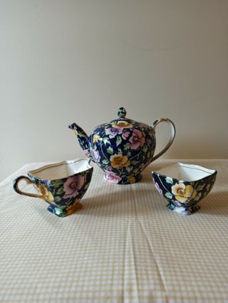 Teapot,  Creamer And Sugar Bowl,  Royal Winton Grimwades,  Made In England