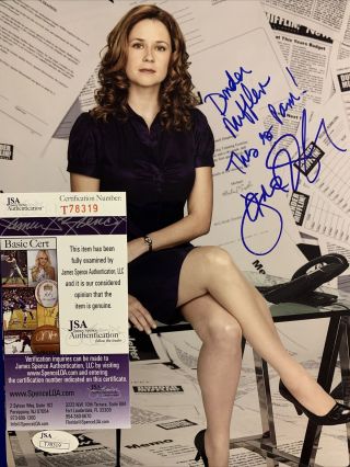 Jenna Fischer Signed 8x10 Photo Jsa The Office Pam Beesly Inscribed Rare
