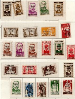 3rd Of 3 Indochina Vietnam Lot3 49 Indochine Stamps W/vietnam Overprint