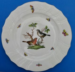 Herend Rothschild Bird 10 - 1/2” Dinner Plate Motif 5 Ro - 1524 - 2 - A