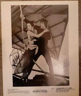 Carrie Fisher And Mark Hamill Signed “star Wars " 8x10 Photo.  With
