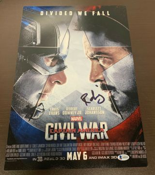 Robert Downey Jr Signed Autograph Captain America Civil War 12x18 Photo Bas 2
