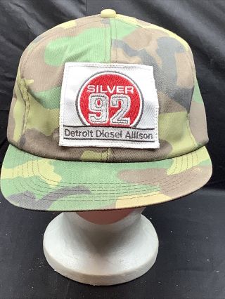 Silver 92 Detroit Diesel Allison Camo K - Brand Patch Snap Back Hat