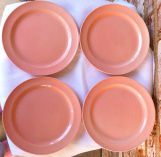 Vintage Set Of 4 Pink Ts&t Taylor Smith Lu - Ray Pastels 9 1/4 " Dinner Plates