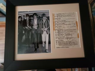 Mick Jagger Brian Jones Charlie Watts Autographed Signed Cut The Rolling Stones