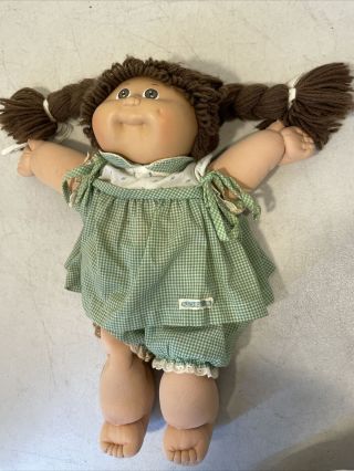 1983 Cabbage Patch Kids Doll Coleco Brown Pigtails 3 Head Ok Orig.  Outfit