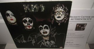 Kiss Signed Album Paul Stanley Gene Simmons Ace Frehley Peter Criss Bas Loa