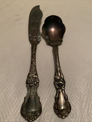 R.  Wallace 1835 Silverplate Berry Spoon And.  Butter Knife
