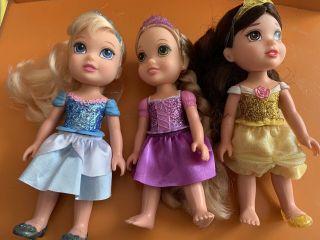 Three Disney Princesses Cinderella,  Tangled,  And Belle Jakks
