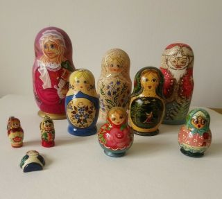 Bundle Joblot Russian Matryoshka Dolls 7 Nesting Dolls 2 Keychains & Magnet