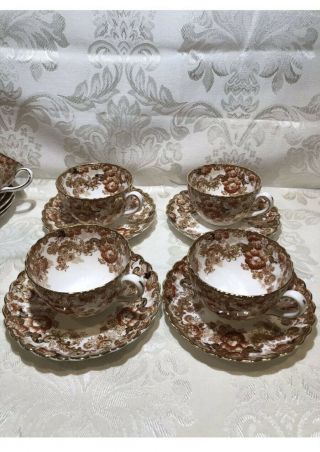 Victorian Radfords Bone China Fenton,  Cup & Saucer,  Made In England,  Set Of 4 (4)