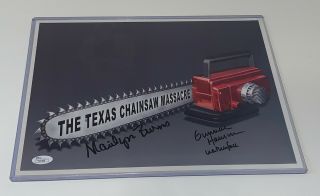 (6) THE TEXAS CHAINSAW MASSACRE Poster SIGNED – Gunnar Hansen & Marilyn Burns 2