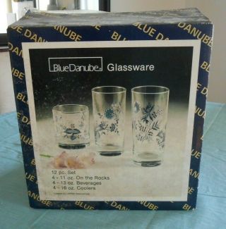 Blue Danube 16 Piece Glassware Drinkware Set Tumblers Rocks Open Box Nrfb