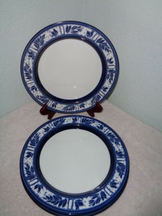 3 Dansk Ceylon Dinner Plates Japan Blue Flowers