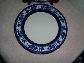 3 DANSK Ceylon Dinner Plates Japan Blue Flowers 2