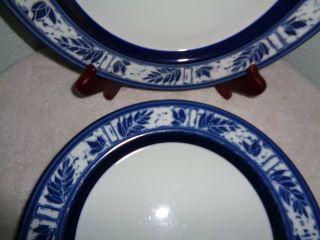 3 DANSK Ceylon Dinner Plates Japan Blue Flowers 3