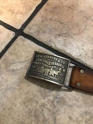 Vintage Levi Strauss Belt And Buckle 1267 - 3.  Size 32 -