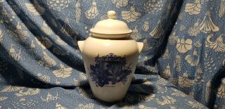 Old Dicamillo Large Cookie Biscotti Jar 1 Of 2000 Blue Paint Under Glaze Buffalo