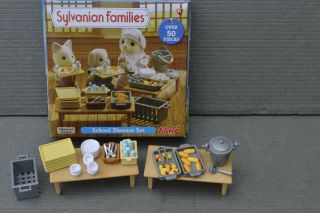 Sylvanian Families School dinner set boxed complete with all over 50 access rare 2