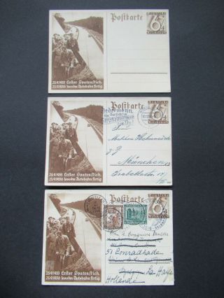 1936 Three Postcards Germany Deutschland 3rd Reich,  1 Unwritten B331.  49 St $0.  99