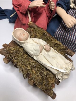 VTG Ashton Drake Holy Family Porcelain Doll Set w Box Jesus Mary Joseph 2