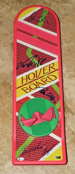 BACK TO THE FUTURE Signed HOVERBOARD - 4 Cast Members - MICHAEL J FOX - LLOYD - Beckett 3