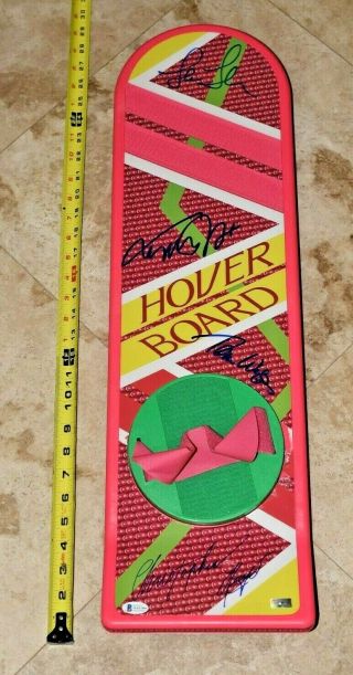 BACK TO THE FUTURE Signed HOVERBOARD - 4 Cast Members - MICHAEL J FOX - LLOYD - Beckett 4