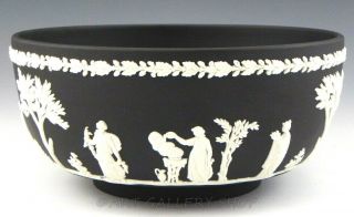 Wedgwood England Black Basalt Jasperware 7 - 3/4 " Ancient Greek Bowl