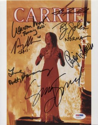 Sissy Spacek John Travolta,  5 Carrie Cast Signed 8x10 Auto Autograph Psa/dna