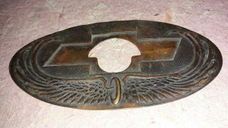 Vintage/antique Brass Or Copper Chevrolet Emblem Radiator Plate