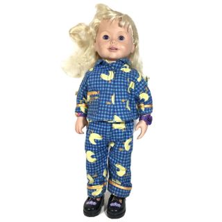 Vintage 1999 Ally Vinyl 18 " Doll Playmates W/ Pajama Set